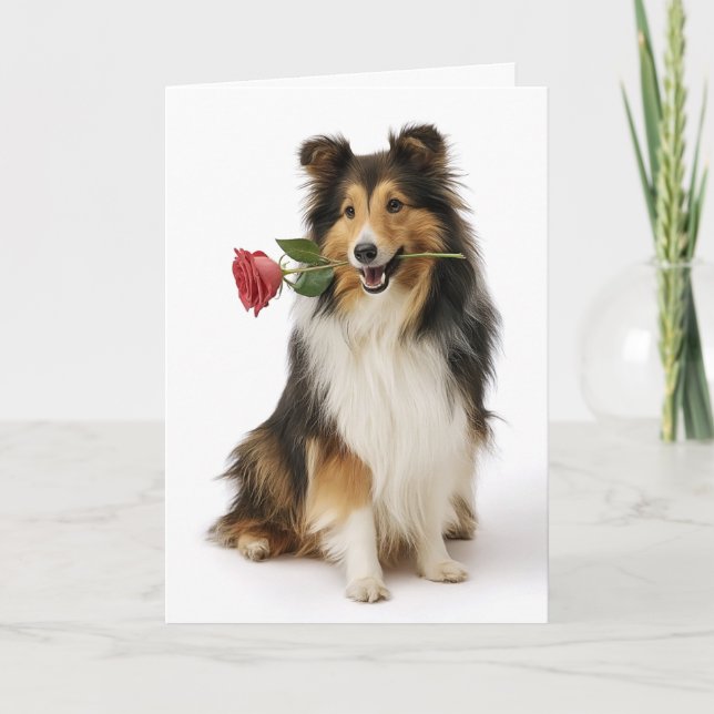 Cartão Sheltie Valentine – Gentle Heart, True Love (Frente)