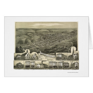 Cartão Shenandoah, mapa panorâmico do PA - 1889
