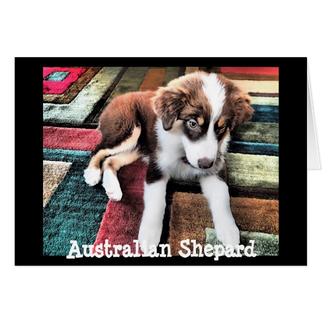 Cartão Shepard Puppy Torna Seu Próprio Personalizado (Frente Horizontal)