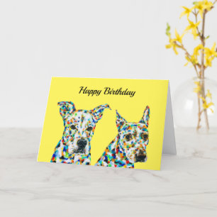 Cartão Shephard Shar pei & Pitbull Lab Mix Birthday Card