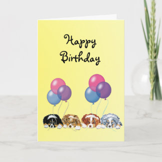 Cartão Shepherd Australiano Feliz Aniversário