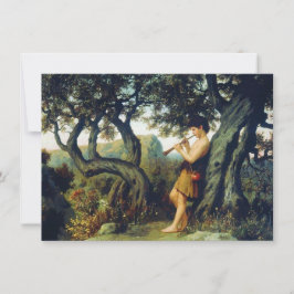 Cartão Shepherd Boy tocando flauta