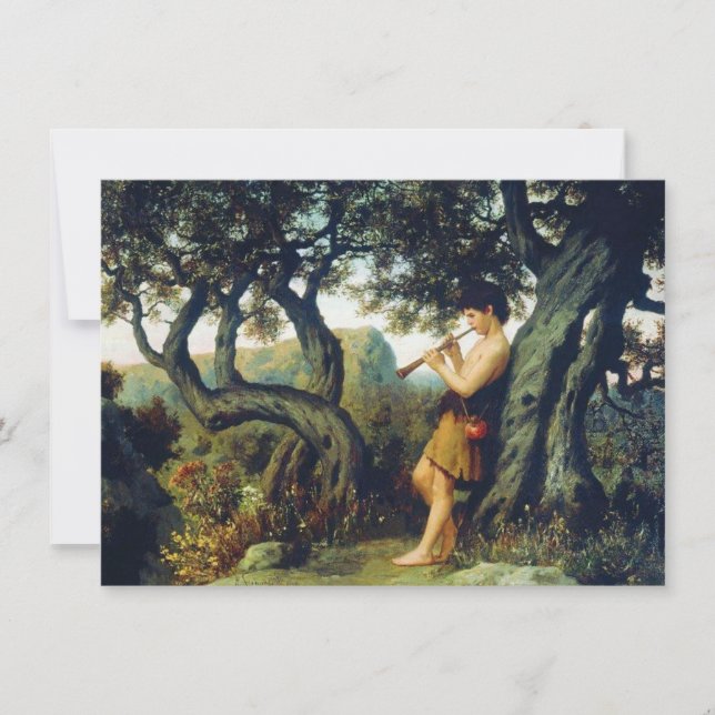 Cartão Shepherd Boy tocando flauta (Frente)