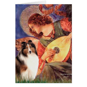 Cartão Shetland Sheepdog 7 - Mandolin Angel