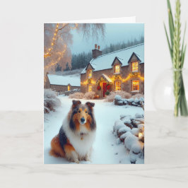 Cartão Shetland Sheepdog Holiday