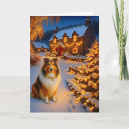 Cartão Shetland Sheepdog Holiday Card
