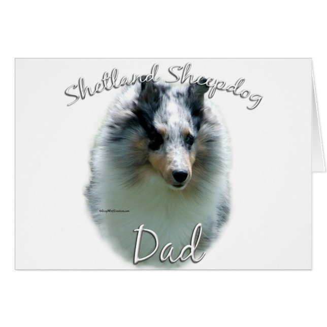 Cartão Shetland Sheepdog (Merle) Pai 2 (Frente Horizontal)