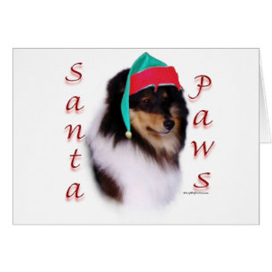 Cartão Shetland Sheepdog Papais noeis Paws