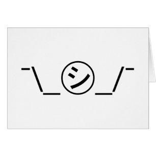 Cartão Shi Kana Shrug Emoticon ¯\_㋛_/¯ Japanese Kaomoji