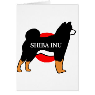 Cartão shiba em nome da silhueta em preto de bandeira do