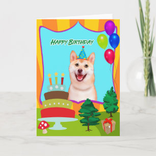 Cartão Shiba Inu Dog Birthday