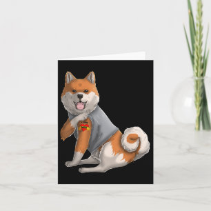 Cartão Shiba Inu Eu Amo Mamãe Tatuagem Camiseta de cão En