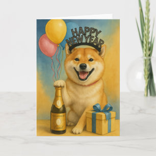 Cartão Shiba Inu Feliz Ano Novo