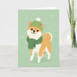 Cartão Shiba Inu Holiday Greeting