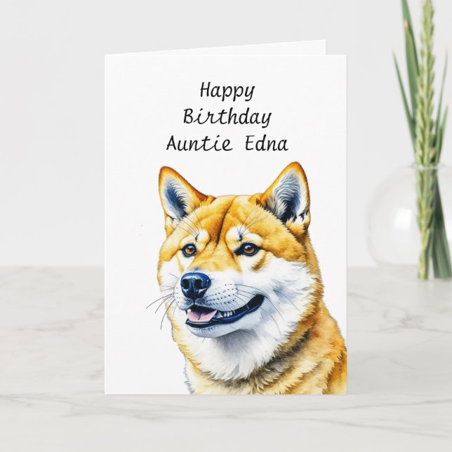 Cartão Shiba Inu Personalizado Aniversário (Frente)