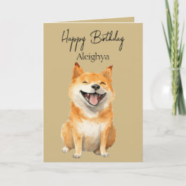 Cartão Shiba Inu Risonho Personalizado