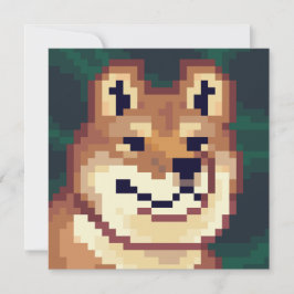 Cartão Shiba pixelart, Pixel Art, kaart