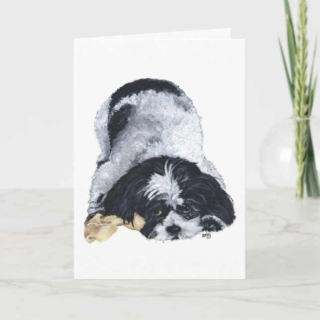 Cartão Shih Tzu brincalhão (Frente)
