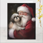 Cartão Shih Tzu Com Papai Noel Natal Festivo<br><div class="desc">Abraçar o espírito de Natal com nossos charmosos Papais noeis e design de Natal de Cão. É a adição perfeita à sua coleção festiva!</div>