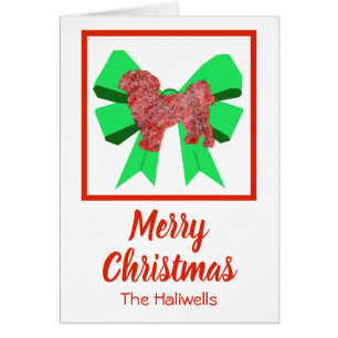 Cartão Shih Tzu Cute Christmas Dog Arco Card