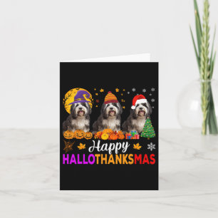 Cartão Shih Tzu Dog Halloween Natal Hallothanksmas 1