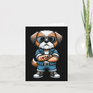 Cartão Shih Tzu I Ama Tatuagem De Cachorro Engraçado Pai