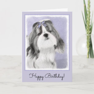 Cartão Shih Tzu Painting - Cute Original Dog Art