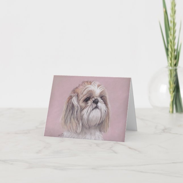 Cartão Shihzu Dog Art Note Card (Frente)