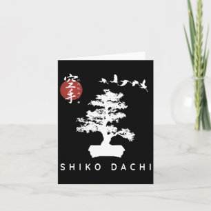 Cartão Shiko Dachi Karate Beginner Bonsai Kanji Calligrap