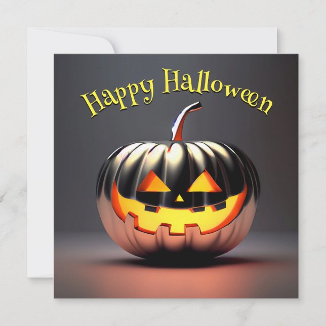 Cartão Shiny Pumpkin Halloween (Frente)