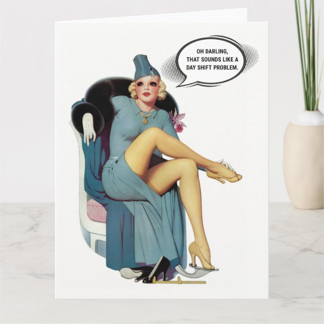 Cartão Shoe Shopping and Work Issues Don’t Mix (Frente)