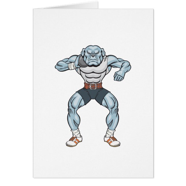 Cartão shotputter do buldogue (Frente)