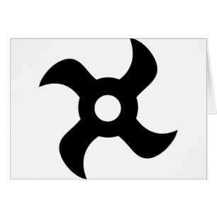 Cartão shuriken a estrela preta do ninja
