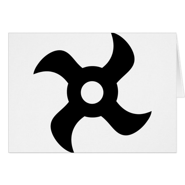 Cartão shuriken a estrela preta do ninja (Frente Horizontal)