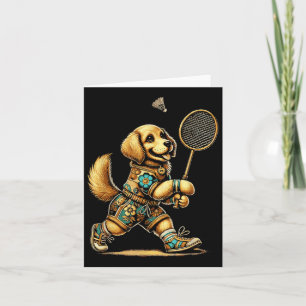Cartão Shuttle do Jogador de Badminton do ouro Retriever