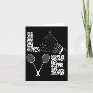 Cartão Shuttle Love Badminton Lover Racquet Smashs