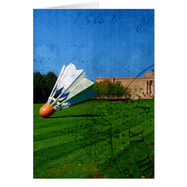 Cartão Shuttlecock no gramado todo o vazio da ocasião (Frente)