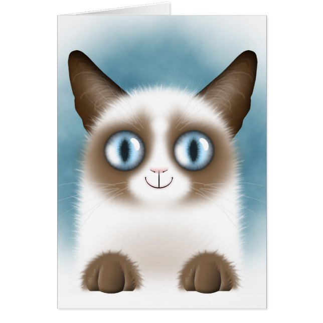 Cartão Siamese Kitten Curioso (Frente)