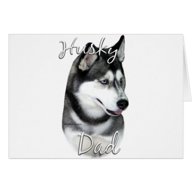 Cartão Siberian Husky (blk) Pai 2 (Frente Horizontal)