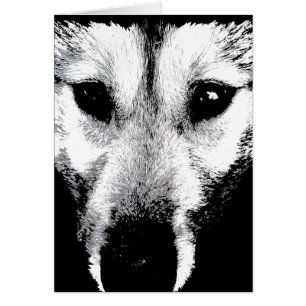 Cartão Siberian Husky Malamute Wolf Dog Card