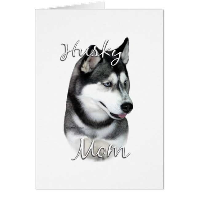 Cartão Siberian Husky (preto) Mãe 2 (Frente)