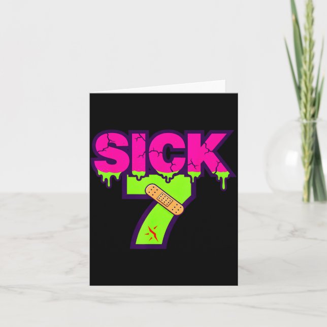 Cartão Sick Seven Meme Tee Six Seven Fun Wordplay Drip  (Frente)