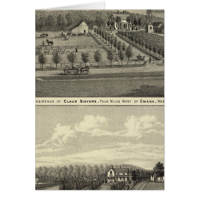 Cartão Sievers e Eicke, Nebraska (Frente)