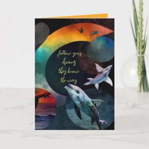 Cartão Siga a saudação de graduação dos seus sonhos