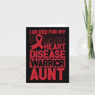 Cartão Siga o Red Heart Disease Awarness Bad Warrior Tia