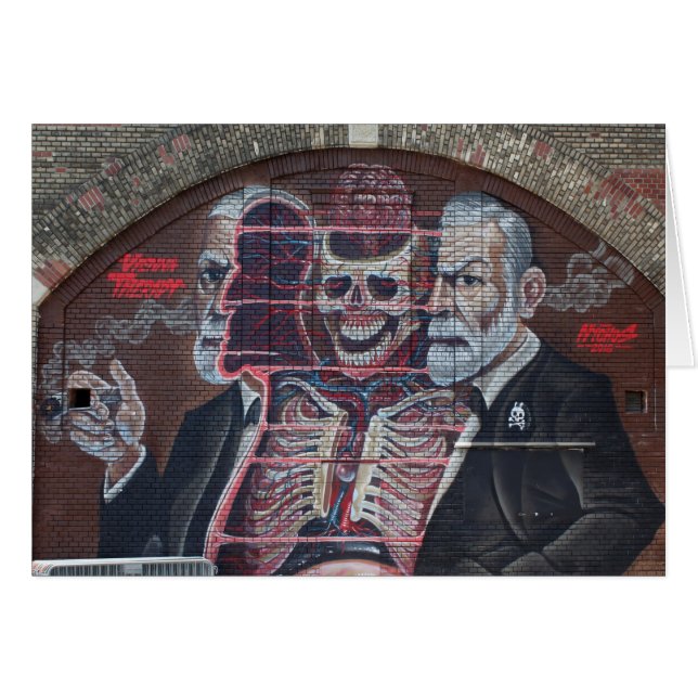 Cartão Sigmund Freud Street Art (Frente horizontal)