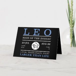 Cartão Signo de Leão do Zodíaco, Astrológico