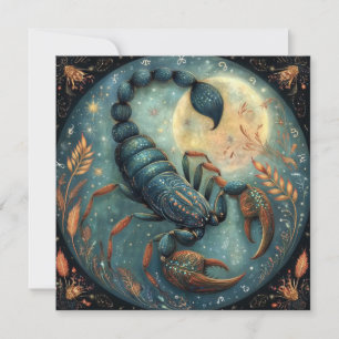 Cartão Signo Zodíaco Escorpião Astrólogia Aniversário Mís