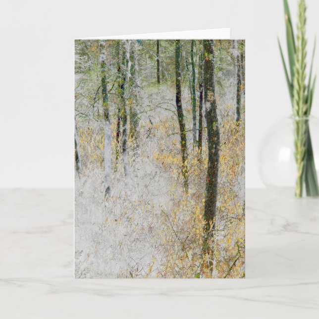 Cartão "Silêncio" - Foto transformada de árvores em uma f (Frente)