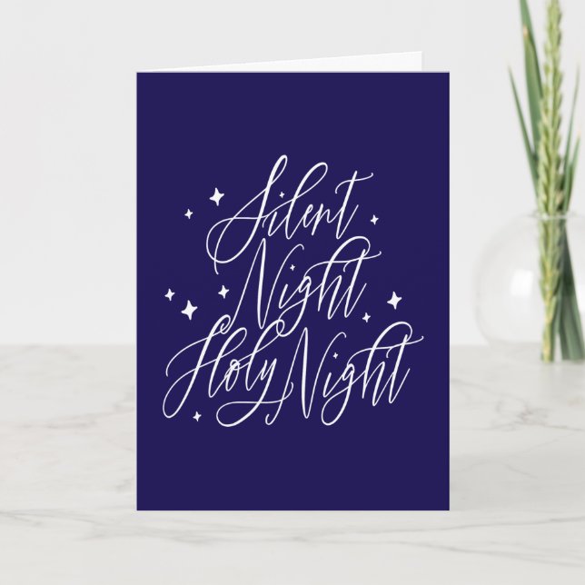 Cartão Silent Night Holy Night Holiday Christmas Card (Frente)